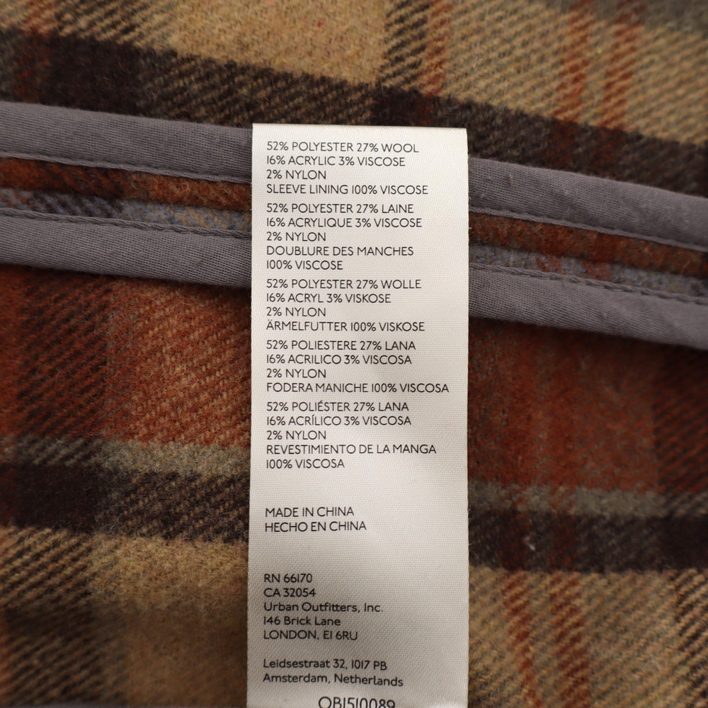 Free People Women’s Sz S Mari Plaid Boxy Blazer Long Sleeve Multicolor Autumn - Picture 6 of 8